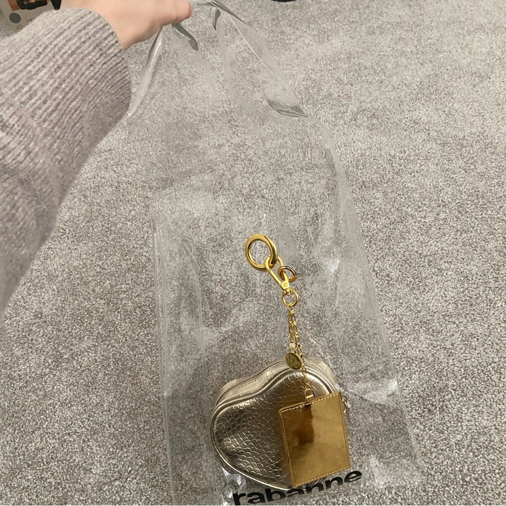 5 items - Rabanne Transparent Tote with Gold Heart Pouch, lotion and more! ⭐️ - Picture 10 of 12
